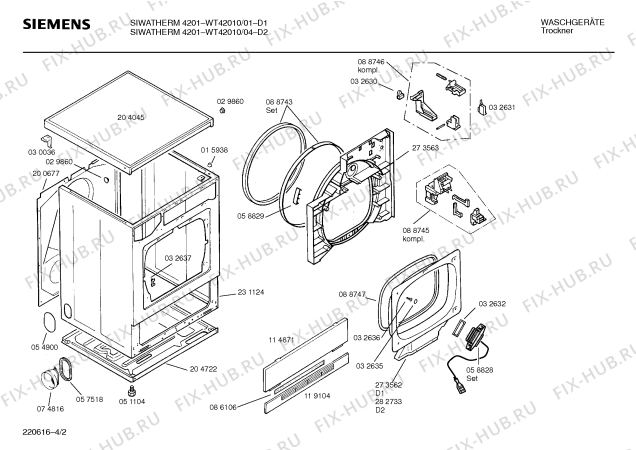 Схема №1 WT42010 SIWATHERM 4201 с изображением Панель для электросушки Siemens 00277979