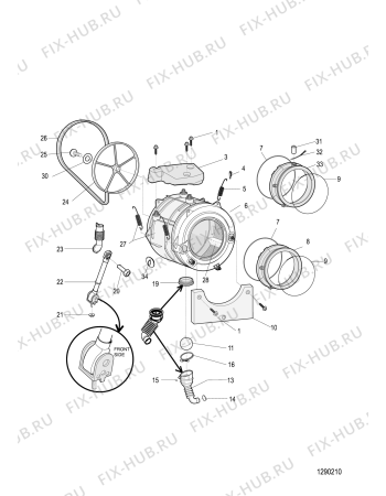 Взрыв-схема стиральной машины Hotpoint-Ariston AQSD129EUHA (F051197) - Схема узла