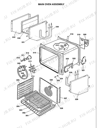 Схема №1 R530ER (F032647) с изображением Панель для плиты (духовки) Indesit C00228973