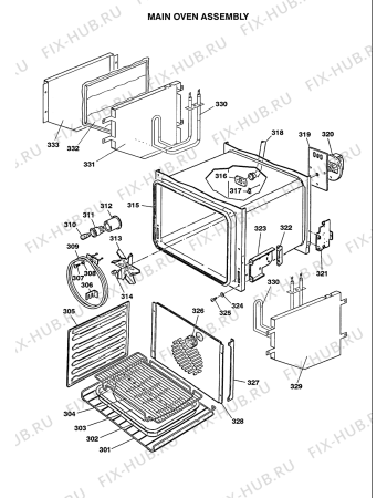 Схема №1 R430ER (F032646) с изображением Дверка для электропечи Indesit C00228964