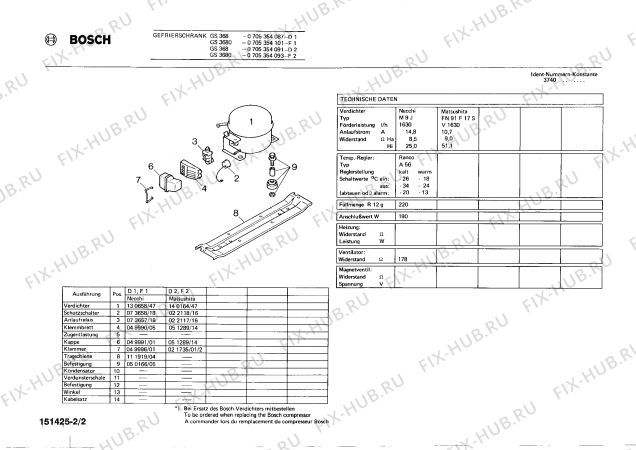 Взрыв-схема холодильника Bosch 0705354091 GS368 - Схема узла 02