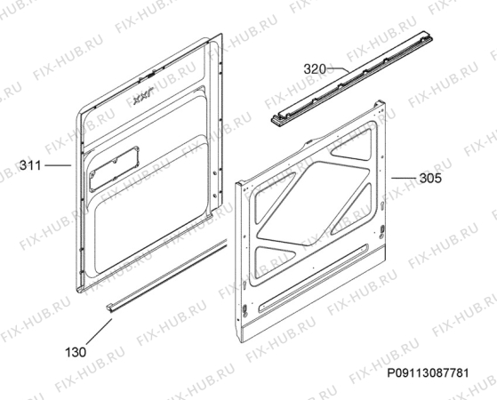 Взрыв-схема посудомоечной машины Aeg F65007IM0P - Схема узла Door 003