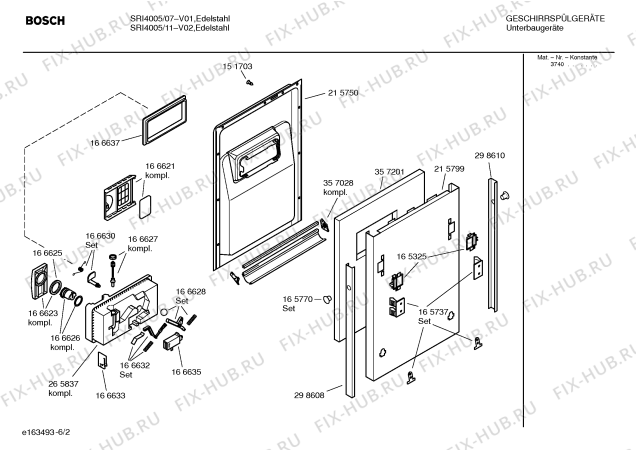 Схема №3 SRI3014 с изображением Инструкция по эксплуатации для посудомойки Bosch 00529382