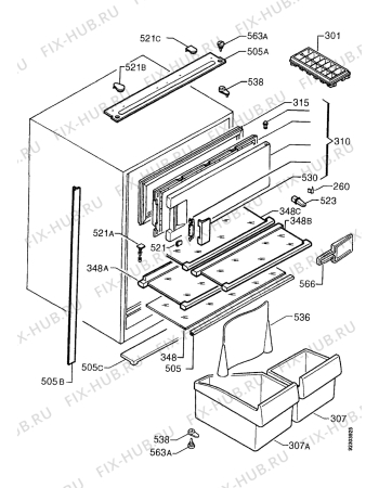 Взрыв-схема холодильника Alno AKE8317IW - Схема узла Refrigerator housing