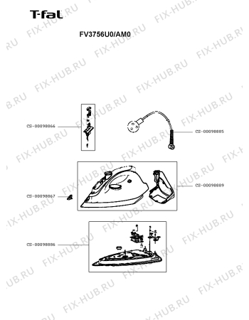 Схема №1 FV3756U0/AM0 с изображением Дроссель для электропарогенератора Moulinex CS-00098866