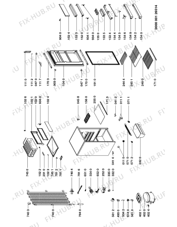 Схема №1 ART 425/G/R с изображением Дверь для холодильной камеры Whirlpool 481944268313