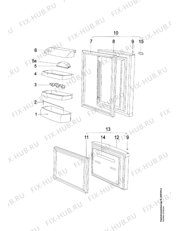 Взрыв-схема холодильника Elektro Helios ZK19/7RL - Схема узла Door 003