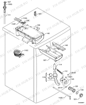 Взрыв-схема стиральной машины Electrolux EWF16370 - Схема узла Hydraulic System 272