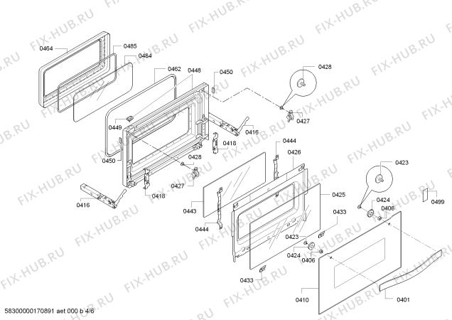 Схема №2 3HB469NC с изображением Фронтальное стекло для духового шкафа Bosch 00689891