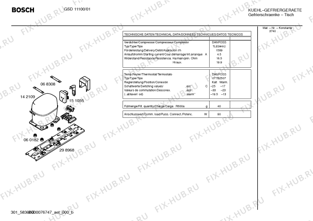 Взрыв-схема холодильника Bosch GSD11100 - Схема узла 02