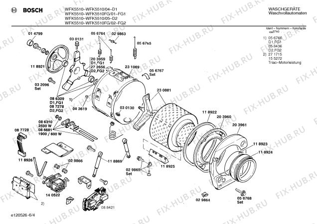 Взрыв-схема стиральной машины Bosch WFK5510FG WFK5510 - Схема узла 04