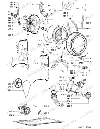 Схема №1 AWM 9100/WH-EU с изображением Клавиша для стиралки Whirlpool 481241029056