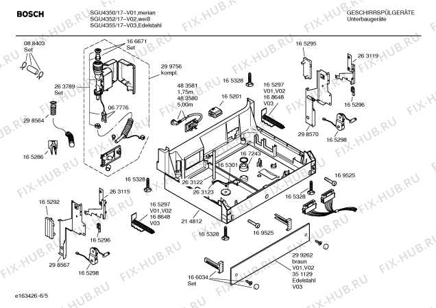 Взрыв-схема посудомоечной машины Bosch SGU4350 - Схема узла 05