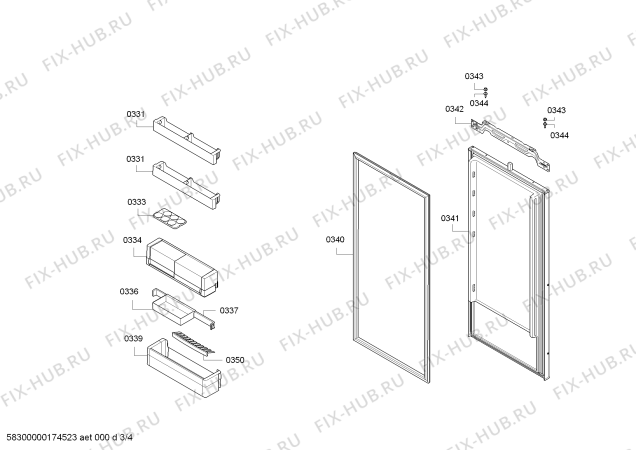 Взрыв-схема холодильника Bosch KIL42SD30 - Схема узла 03