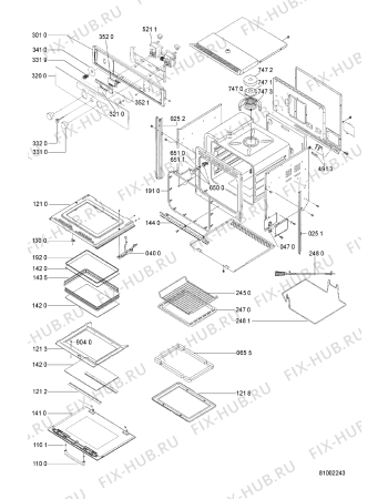Схема №1 AKP 987 IX с изображением Дверь (стекло) духовки для плиты (духовки) Whirlpool 481245058692