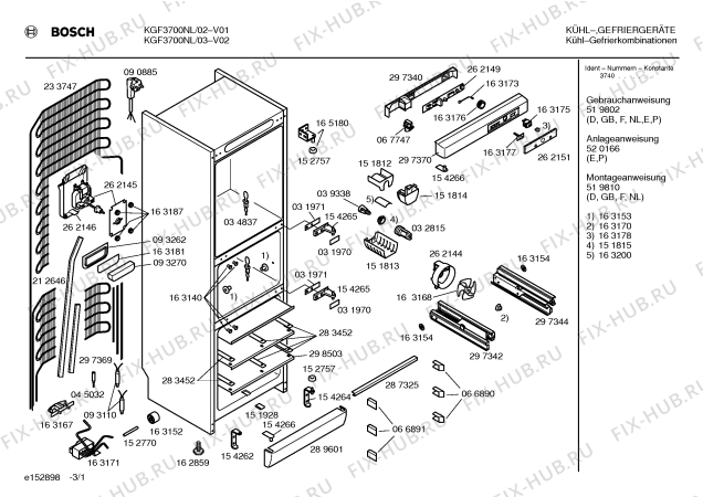 Схема №1 KGF3700NL с изображением Штатив для холодильника Bosch 00298734