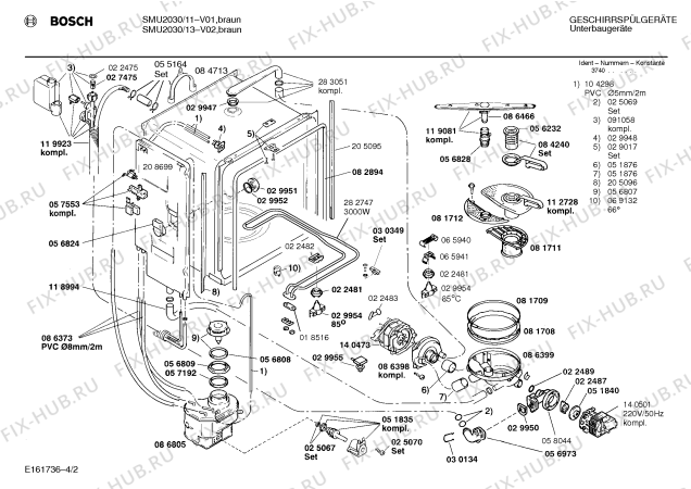 Схема №1 SMU2030 с изображением Передняя панель для посудомоечной машины Bosch 00286000