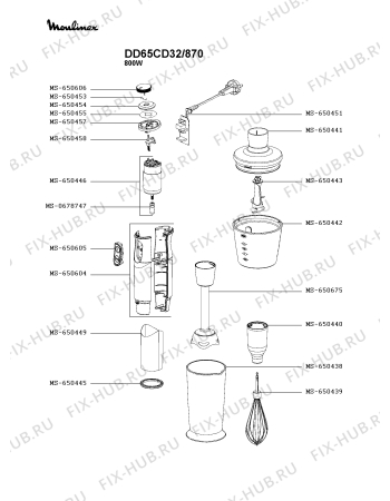 Схема №1 HB65KD38/870 с изображением Стойка для электроблендера Moulinex MS-651823