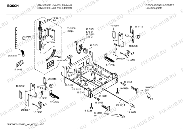 Схема №2 SRV55T03EU с изображением Краткая инструкция для электропосудомоечной машины Bosch 00691170