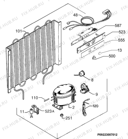Взрыв-схема холодильника Aeg Electrolux AG86050-6I - Схема узла Cooling system 017