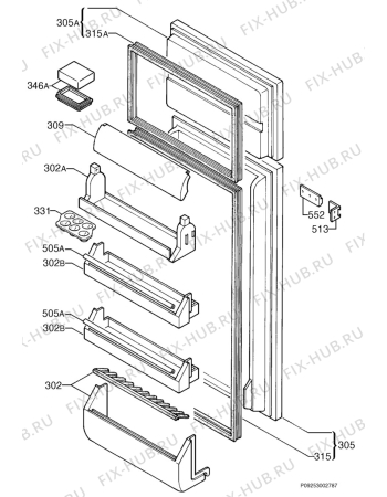 Взрыв-схема холодильника Zanussi ZI9250DA - Схема узла Door 003