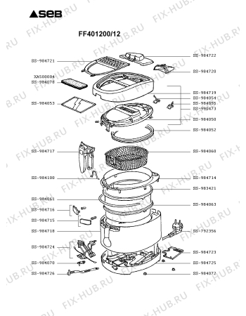 Схема №1 FF401200/12 с изображением Ручка для электрофритюрницы Seb SS-984717