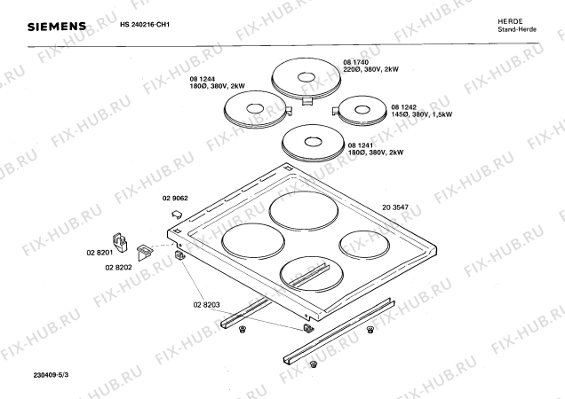 Схема №2 HS2402 с изображением Панель для плиты (духовки) Siemens 00117306