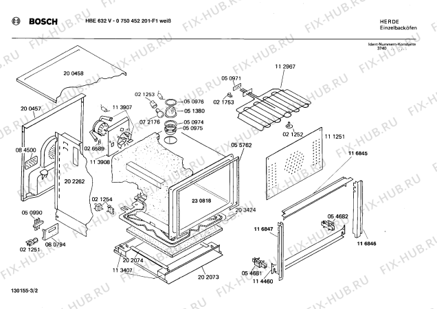 Взрыв-схема плиты (духовки) Bosch 0750452201 HBE632V - Схема узла 02