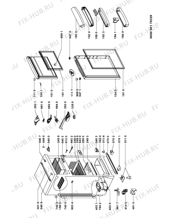 Схема №1 ARC 2910 с изображением Дверца для холодильной камеры Whirlpool 481241618833