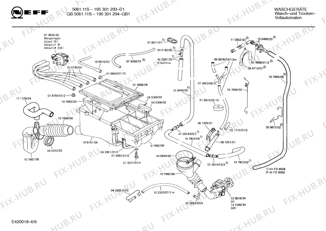 Схема №3 195301294 GB-5061.11S с изображением Панель для стиральной машины Bosch 00113829