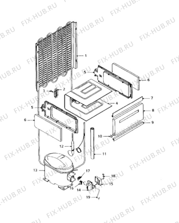 Взрыв-схема холодильника Tricity Bendix CPR4W - Схема узла Cooling system 017