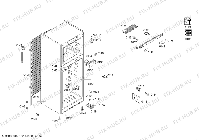 Схема №3 KDN40A43 с изображением Дверь для холодильника Bosch 00710665