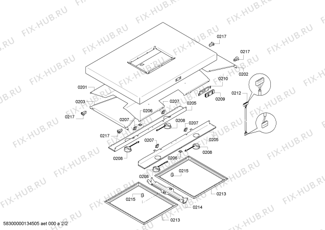 Взрыв-схема вытяжки Bosch DIB105850 - Схема узла 02