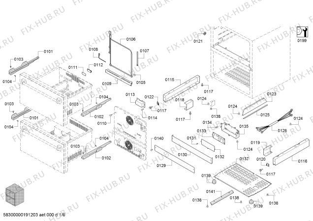 Схема №4 T24UR800DP с изображением Монтажный набор для плиты (духовки) Bosch 12012716