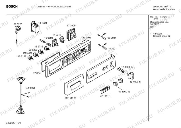 Схема №3 WVF240SGB Classixx с изображением Инструкция по эксплуатации для стиральной машины Bosch 00587797