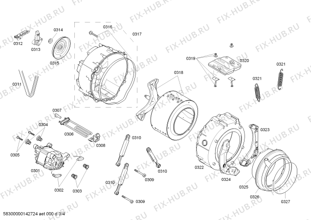 Взрыв-схема стиральной машины Bosch WLM20461IT - Схема узла 03