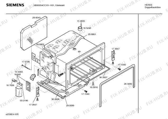 Схема №5 E1902N0CC с изображением Верхний нагревательный элемент для плиты (духовки) Siemens 00352537