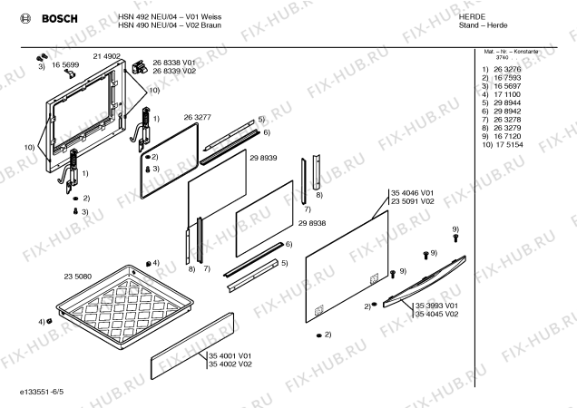 Схема №2 HSN492NEU с изображением Ручка конфорки для духового шкафа Bosch 00171783