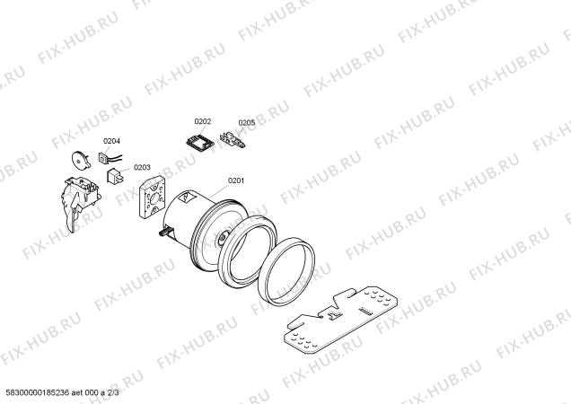 Схема №2 BHS4N4 flexa с изображением Крышка для мини-пылесоса Bosch 12006970