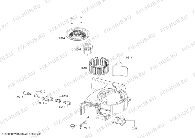 Взрыв-схема вытяжки Bosch DUL62MA20T BOSCH - Схема узла 02