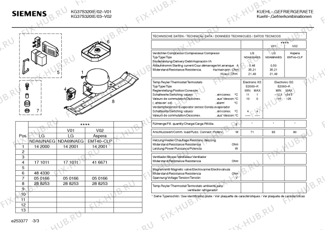 Взрыв-схема холодильника Siemens KG37S320IE - Схема узла 03