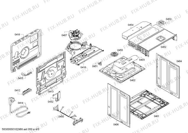 Взрыв-схема плиты (духовки) Siemens HB64AB500F H.SE.PY.L3D.IN.GYFAM.S0a.X.E3_COT/ - Схема узла 04