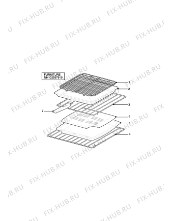 Взрыв-схема плиты (духовки) Aeg 5212BU-D - Схема узла H10 Furniture