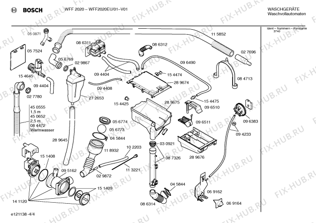 Схема №2 WFF2020EU WFF2020 с изображением Инструкция по эксплуатации для стиралки Bosch 00518179