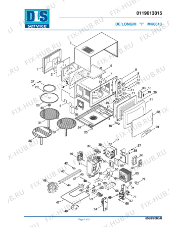 Схема №1 MK 6610  Microonde с изображением Сенсорная панель для свч печи DELONGHI 5919126700