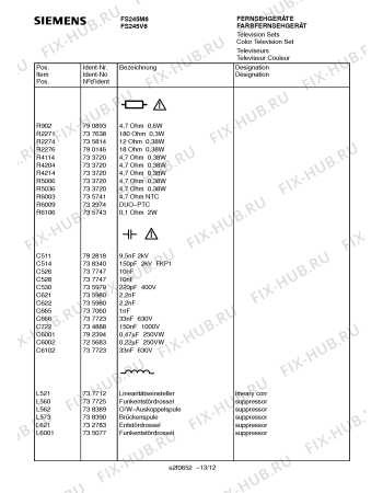 Схема №6 FS245M6 с изображением Интегрированный контур для телевизора Siemens 00793111