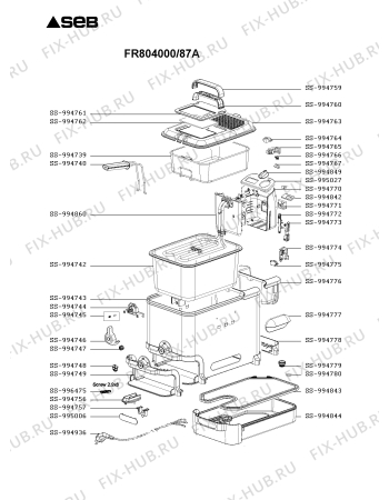 Схема №1 FR804015/87A с изображением Кабель для тостера (фритюрницы) Seb SS-994936