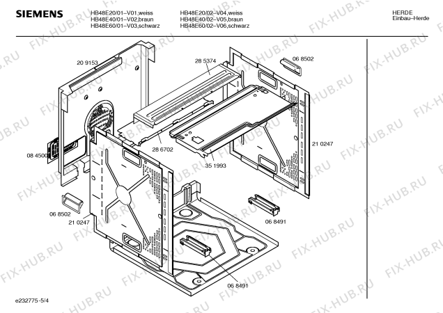 Схема №2 HB48E60 с изображением Инструкция по эксплуатации для плиты (духовки) Siemens 00522190