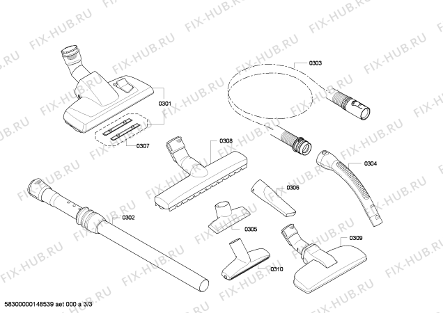 Взрыв-схема пылесоса Bosch BSGL51325 BOSCH Free'e ProAnimal Hair - Схема узла 03