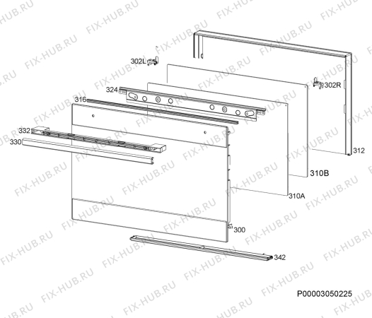 Взрыв-схема плиты (духовки) Electrolux EB4SL70CN - Схема узла Door